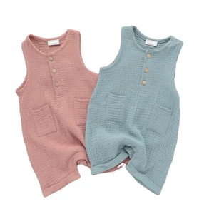 2021 Newborn Outfit Clothes Boy Romper Tops Girl Jumpsuit Baby Casual Buttons Jumpsuits Kids Clothing