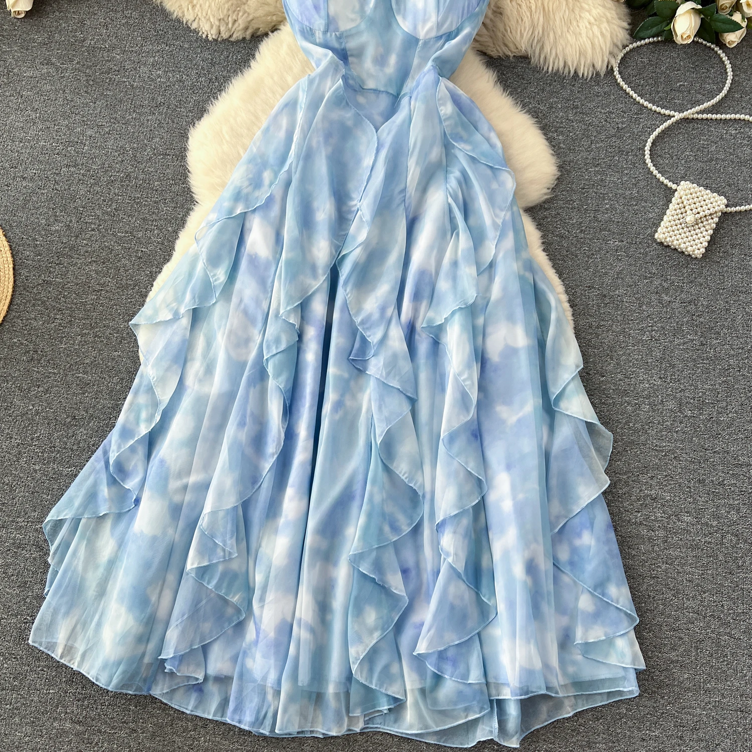 Elegant Summer Fairycore Tunic Midi Dress for Women
