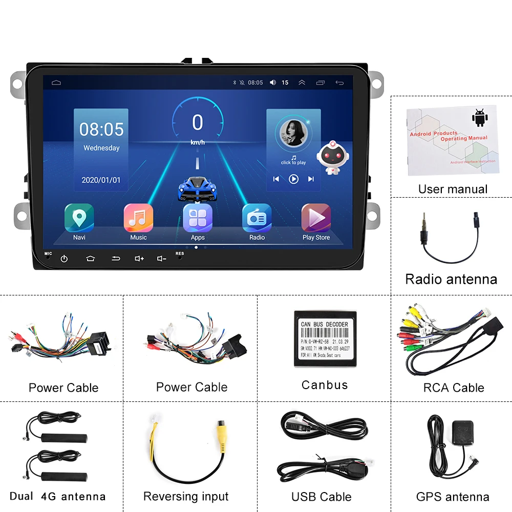 NC 1 DIN Car Android Multimedia Player 6,9 Pulgadas Pantalla