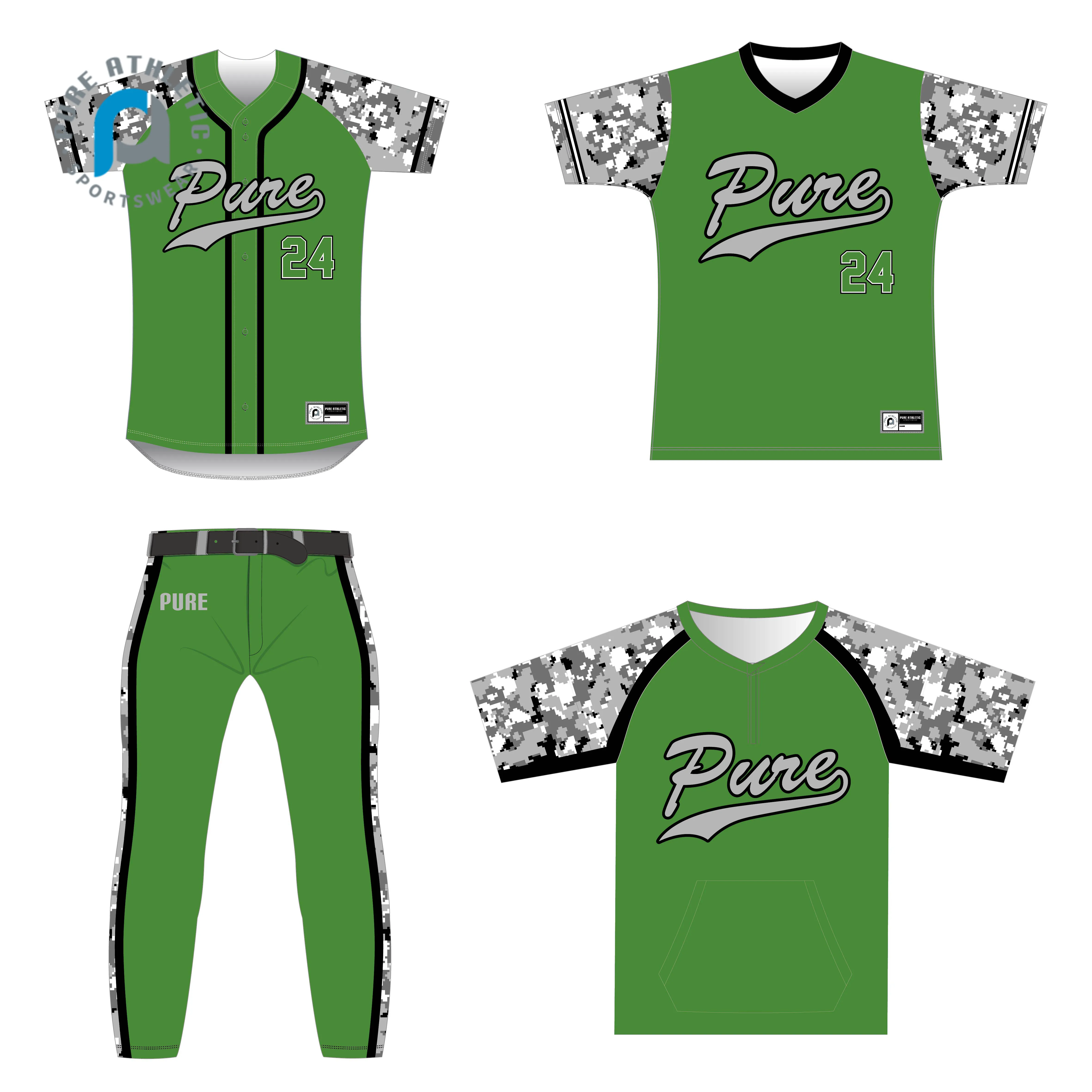 Digital Camo Design Baseball Jersey Training Baseball Softball