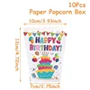 H8024-83 White cake happy birthday popcorn box 10pcs