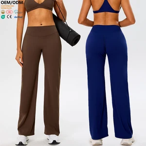 XW-TM0274 High Waisted Women High Quality Push up Workout Fitness Custom Fitness Solid Light Weight Straight Leg Yoga Pants