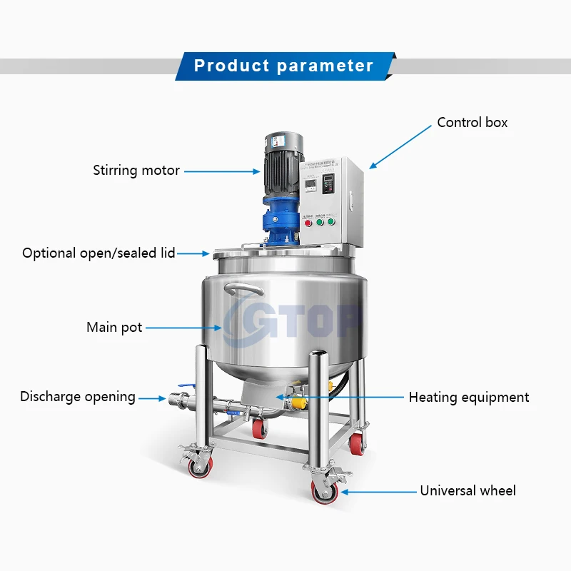Good reputation over the world liquid soap making machine liquid detergent mixer liquid chemical mixer cosmetics agitator