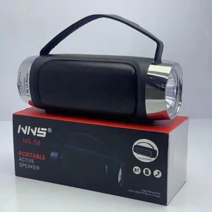NS-S8 Factory wholesale rechargeable flashlight speaker stereo bass speaker with floodlight