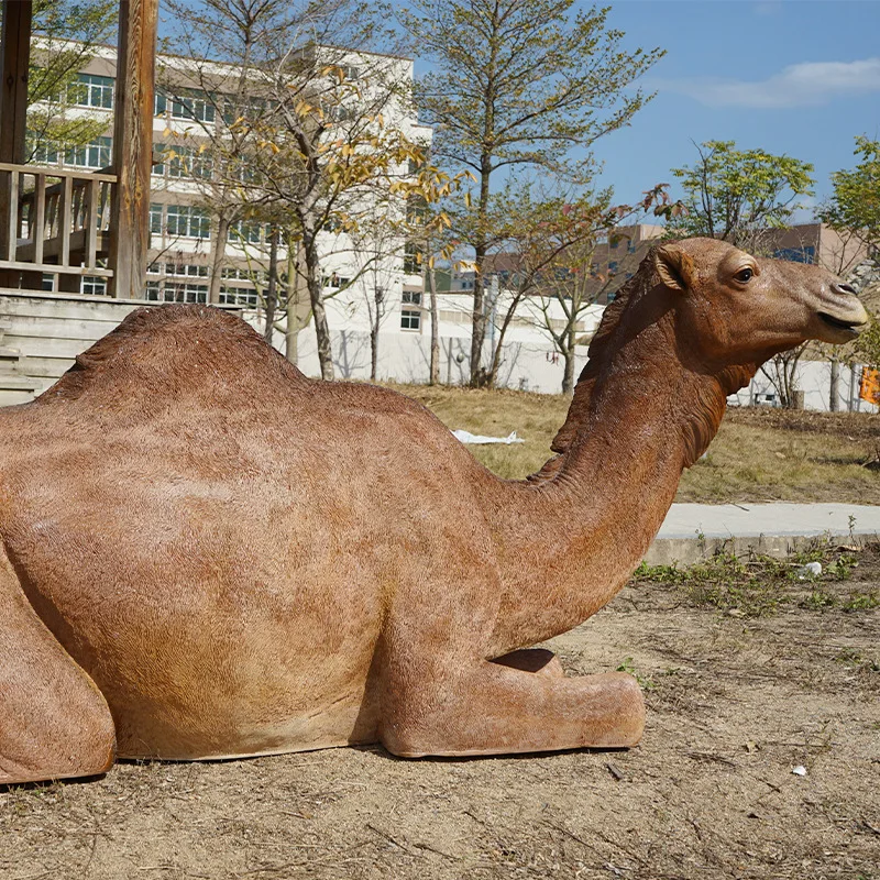 Manufacture Custom Ramadan Realistic Simulation Large Animal Sculpture Garden Ornaments Fiberglass Life Size Camel Statue