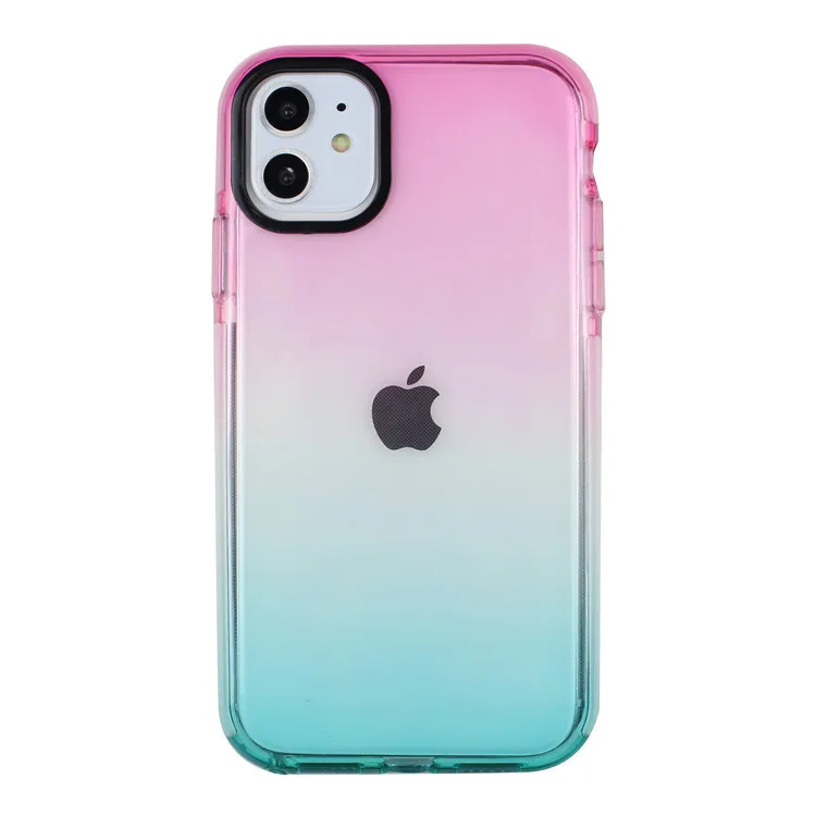 stylish gradient ramp soft tpu bumper back cover for iphone 11