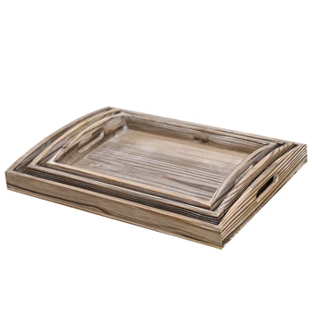 custom service trays japanese household small solid wooden tea snack bakery wood tray