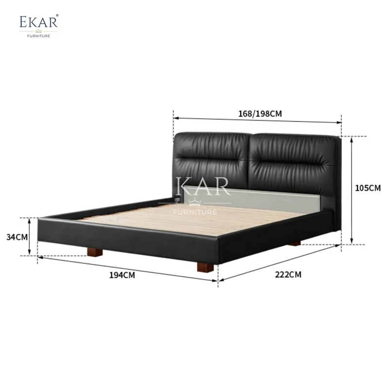 product new design ekar nappa leather and pine slats bedroom bed-65