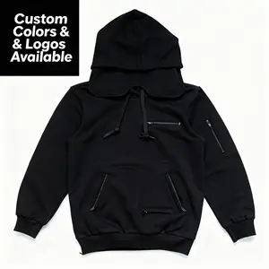 OEM Fashion Trending Cotton Travel Hoodie with Built in Eye Mask Comfort Sweatshirt for Airplane Long Ride Casual Custom Hoodie