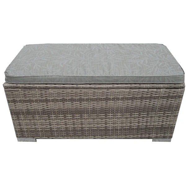 Yinzhou Living KD Outdoor Wicker Rattan Storage Box with Cushion Patio and Garden Furniture