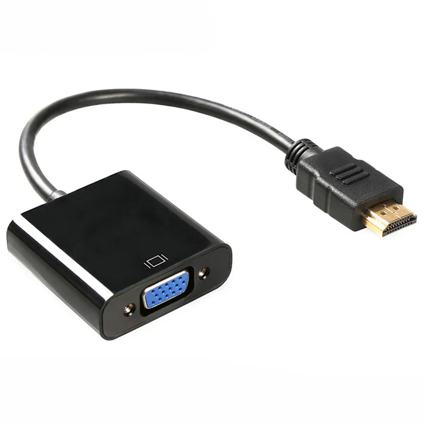Hdmi To Vga Adapter With 3.5mm Jack Audio Power Supply Converter Cable