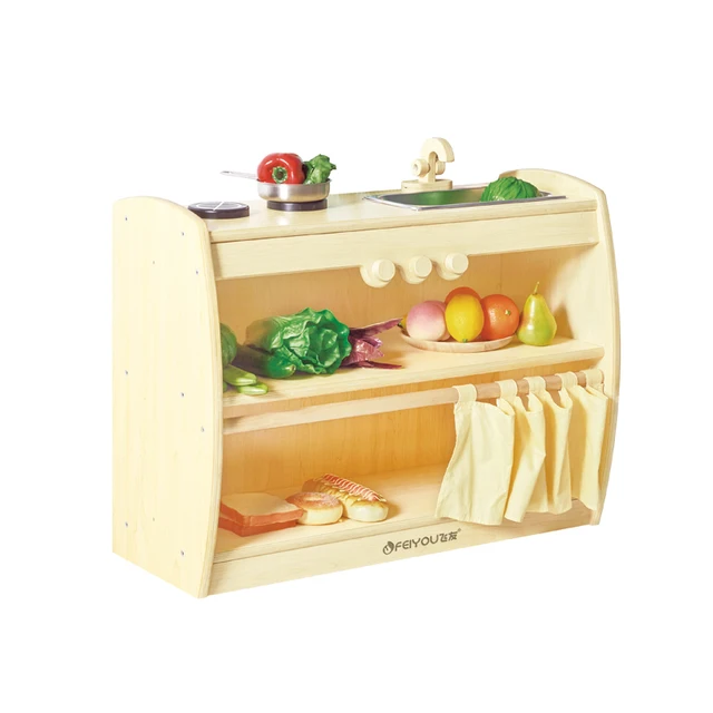 cabinet wooden kindergarten furniture High quality baby storage cabinet with compartments