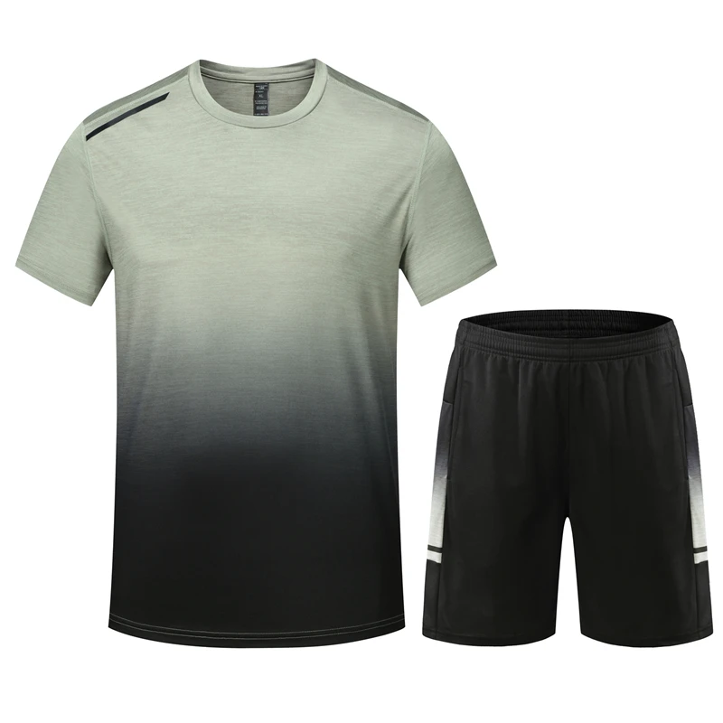 Custom Your Logo  2025 Men Short Sets Two Piece  Set Joggers Running Workout Summer Men Shorts and Shirt Set Man Sports Wear