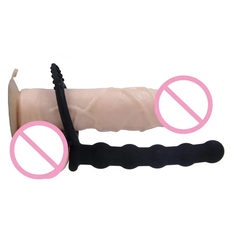 Wear Silicone Backyard Pull Bead Anal Plug Double Hole Ring Lock Butt Plugs  for Men and Women