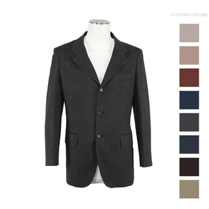 Factory Wholesale Wool Fabric Anti Wrinkle Windproof Simple Design Men's Formal Suits Forr Business Occasion