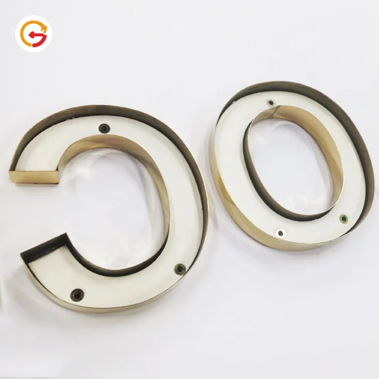 JAGUARSIGN Custom Polished Titanium Plating Gold Color Stainless Steel Sign Letter Edelstahl Buchstaben Metal RVS Letters