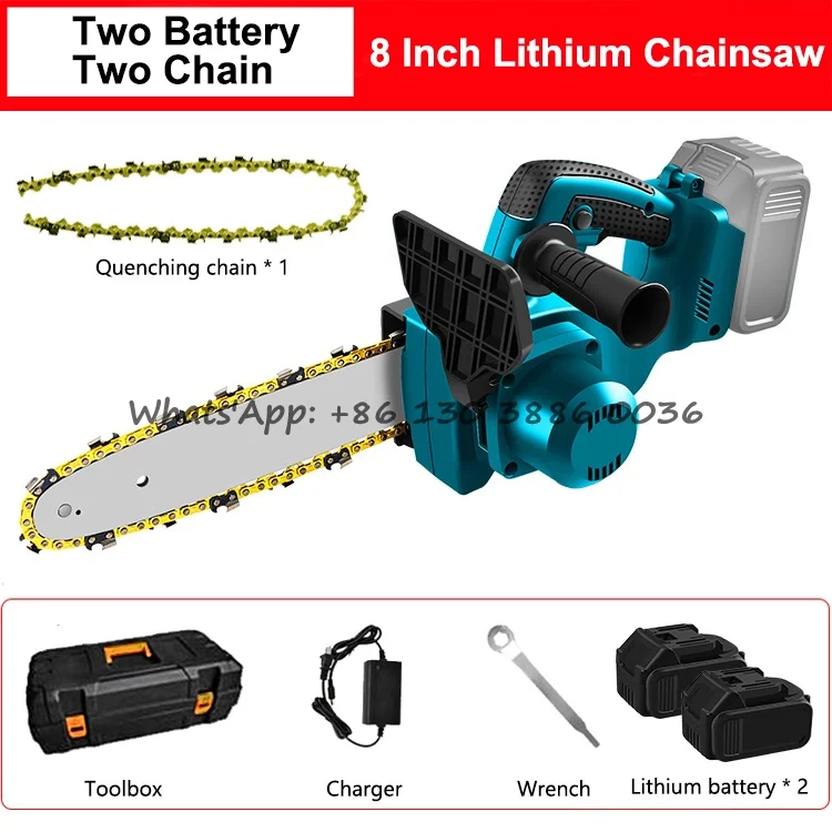 8" Portable Woodworking Logging Saw 21v Brushless Motor Highpower