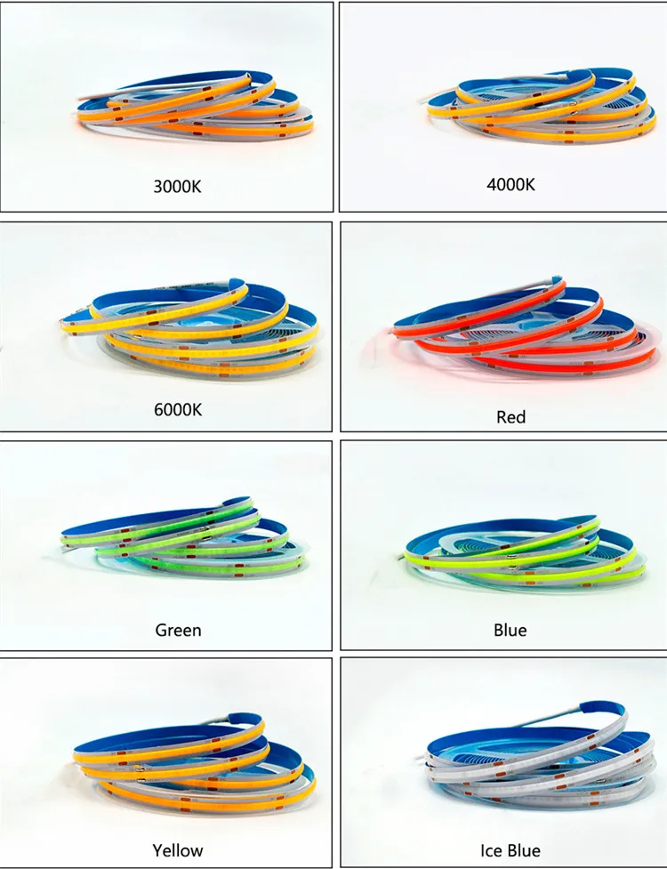 480 Leds 2700K 1100LM COB LED Strip Lights 5M/ Roll Waterproof Flexible Led Strip 8