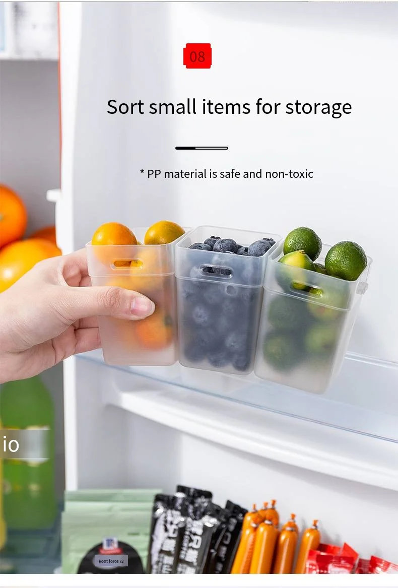 New refrigerator side door special transparent food and fruit storage box 2 kitchen freezer storage box fresh-keeping box supplier