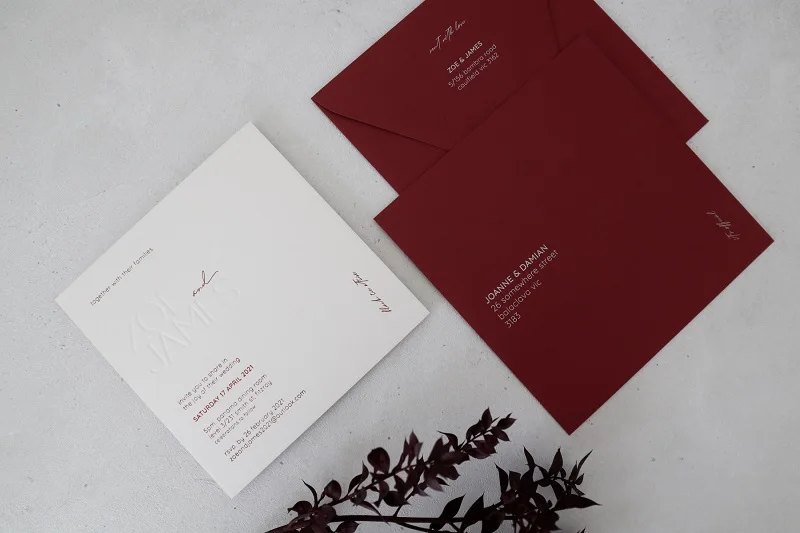Elegant Square Marriage Wedding Invitation Card in Thick Paper