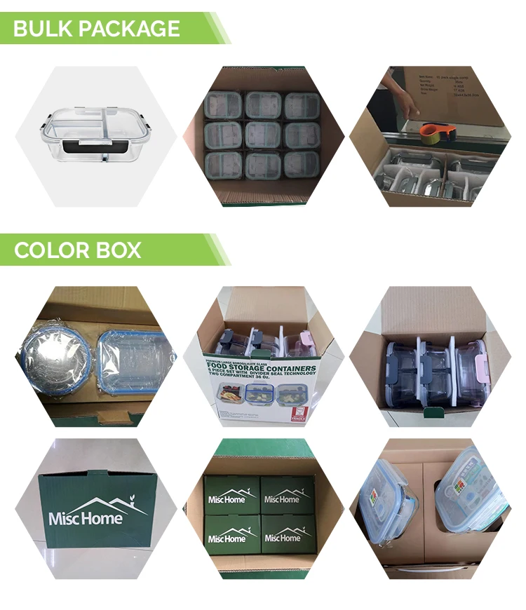 3 Compartment Microwave Oven Safe Glass Food Partitioned Heated Lunch