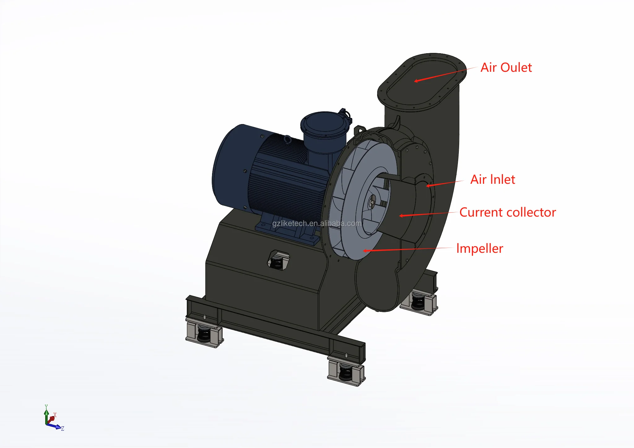 Casting Volute Permeable Cfg Fan High Pressure Low Noise Centrifugal ...