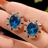 Pendientes de cristal puntiagudos azules