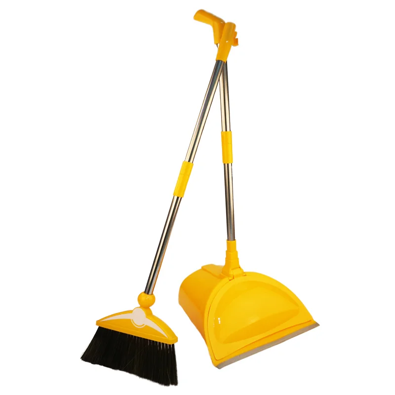 High Quality Durable Color Box Household Detachable Long Handle Plastic Broom and Dustpan Cleaning Tools