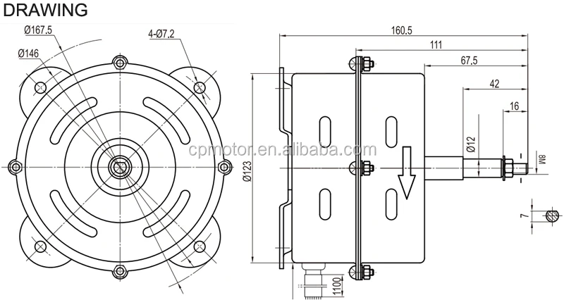 YJ13 air conditioner indoor fan motor ac dc brushless shaded pole motor