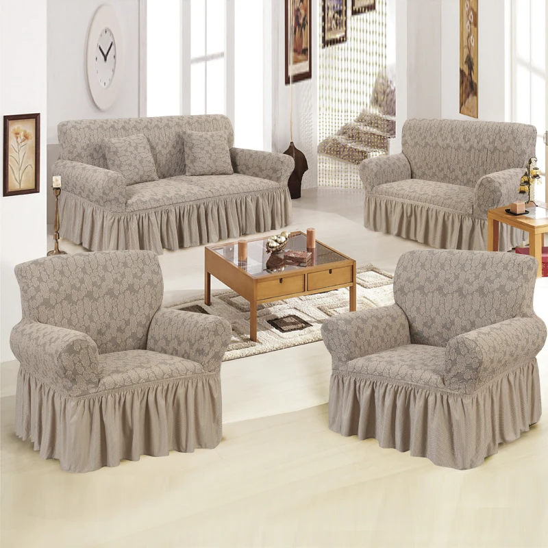 Wholesale Customized Highly Stretchable Woven Jacquard Sofa Cover 7