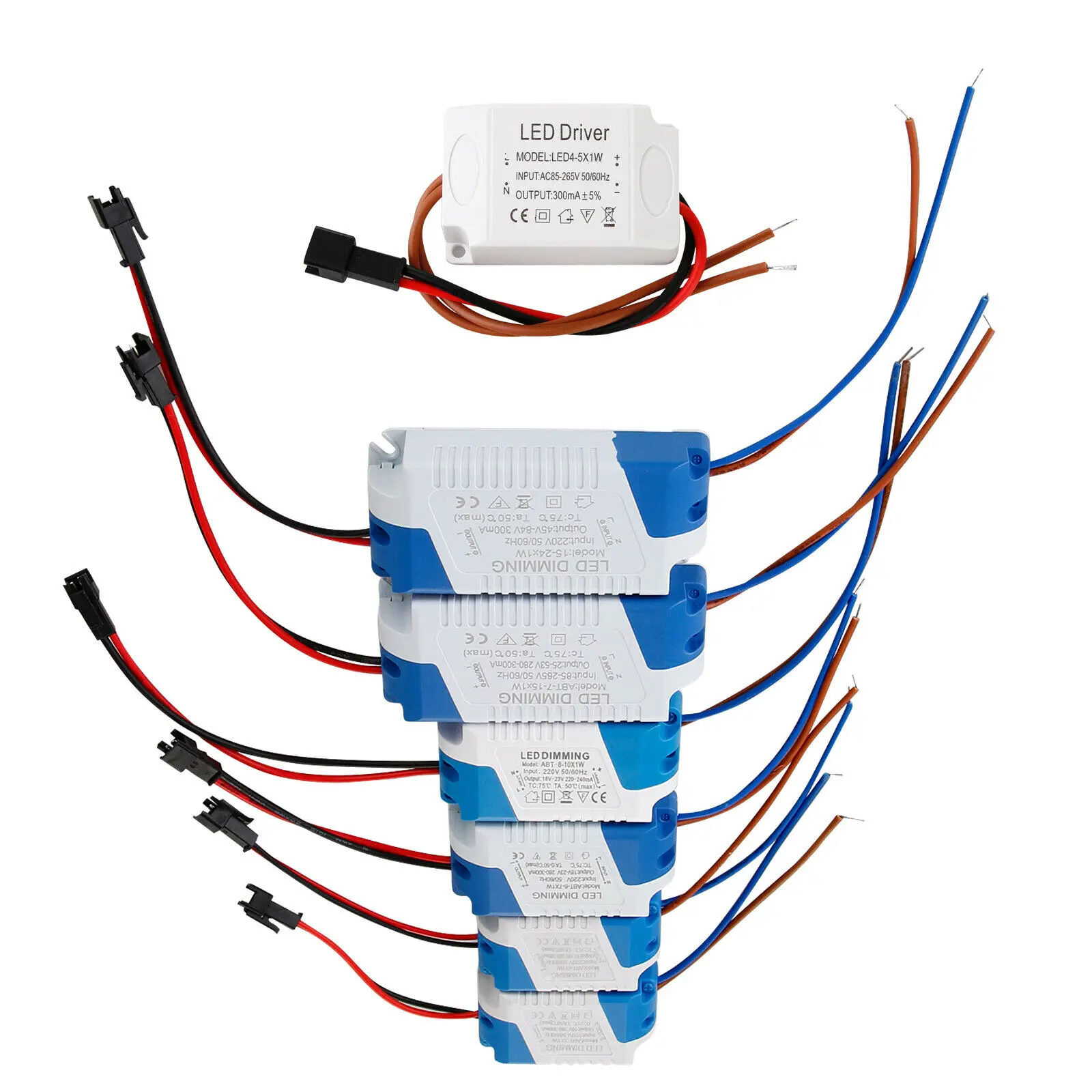 1pcs Dimmable 5-15x1W AC110V/220 LED Power Driver 300mA for LED Light Bulb 