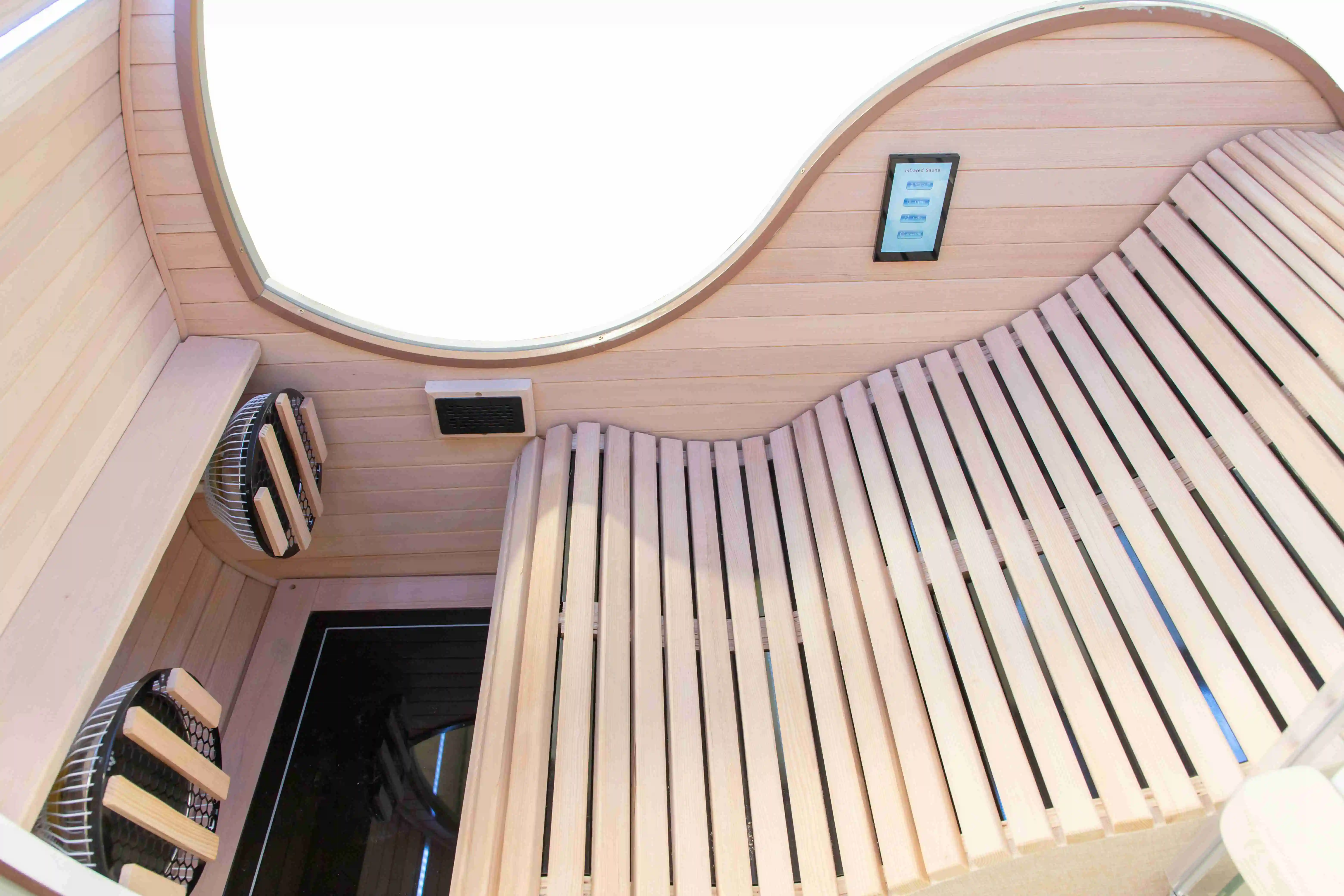 2024 Sauna Factory New Design Electric Modern Solid Hemlock Wood Oxygen Chamber Far Infrared Sauna 5' Intelligent Control Panel