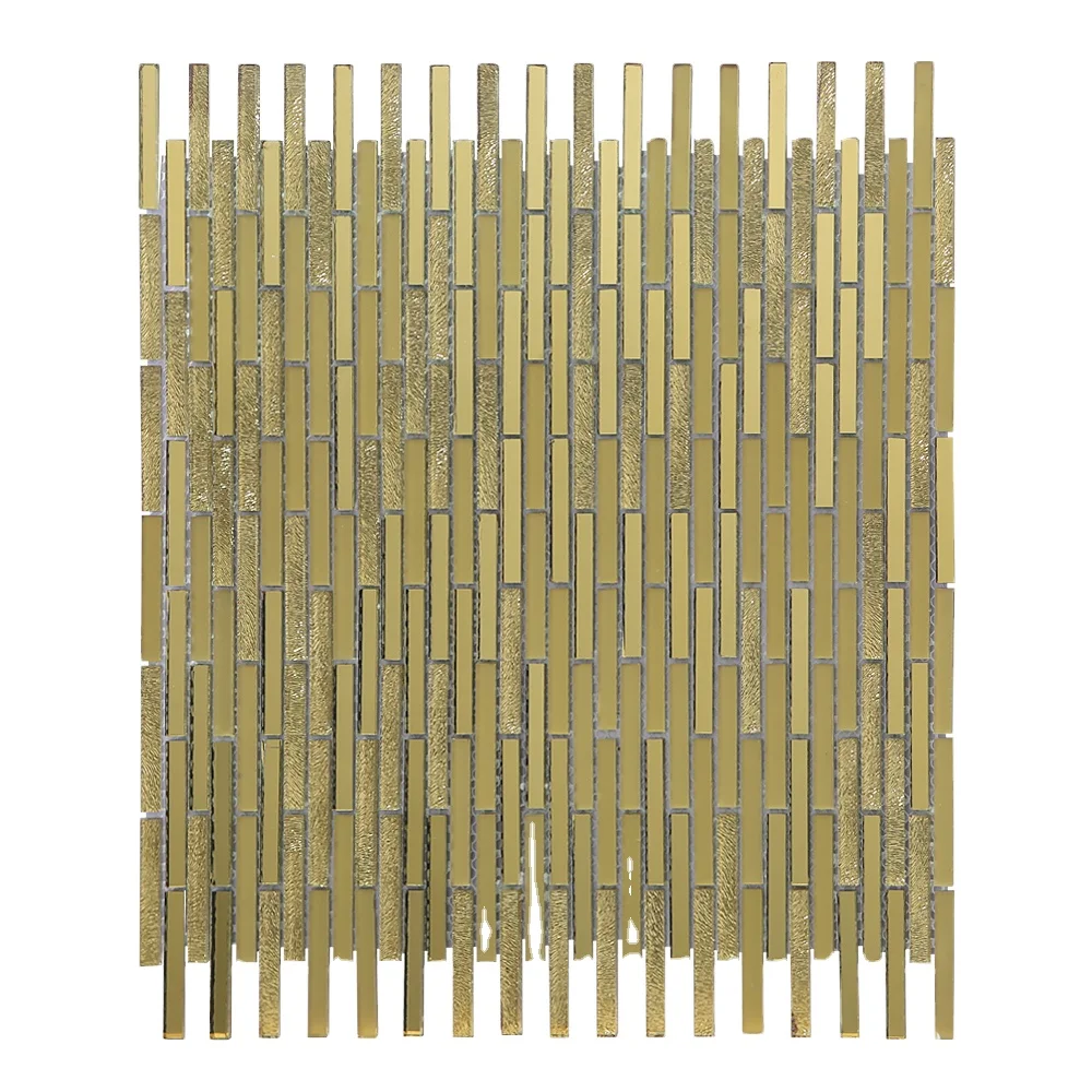 Factory supply Luxury  Bathroom and kitchen decoration Glossy Wall Decorative Glass mosaic Gold Swimming Pool Mosaic