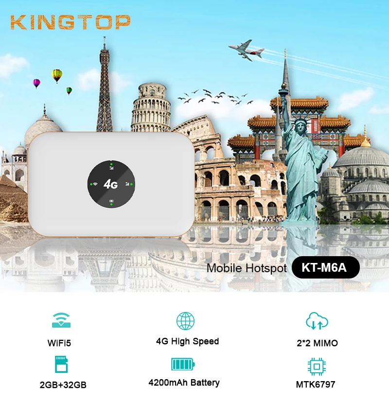 KT-M6A Compact and Efficient MiFi 4G LTE Cat6 300Mbps Download Speed for Professionals