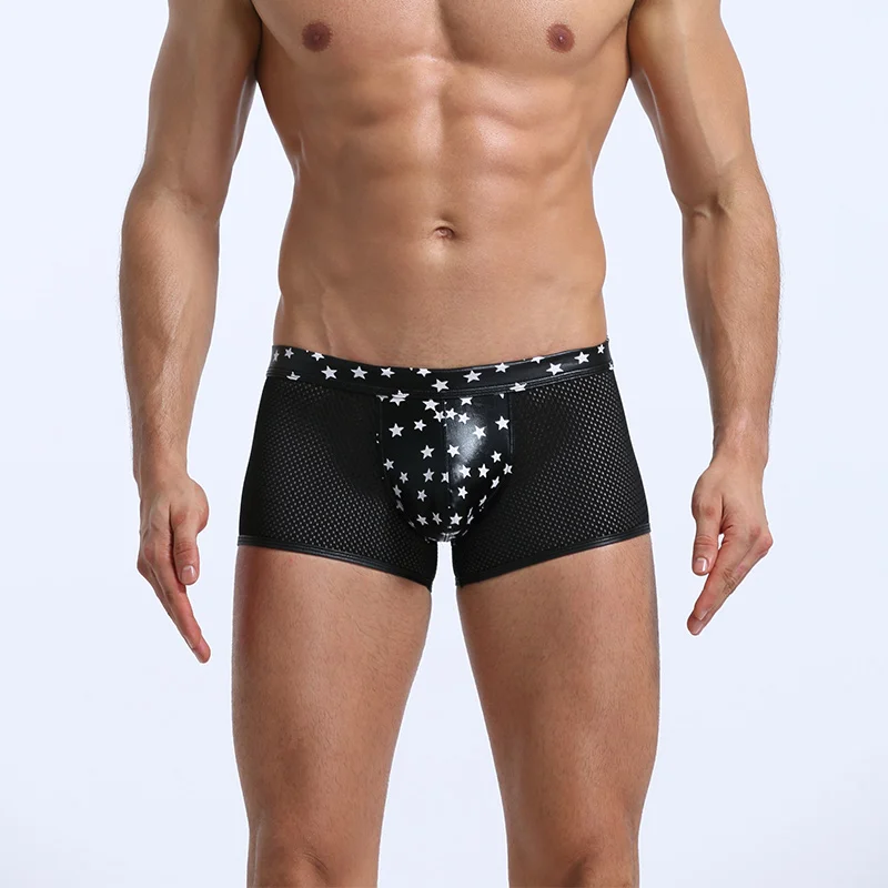 Men Boxers Contrast Colors Stitching Star Fashion Black Man Spice U Shaped Pouch News Underwear Quality Panis Factory Price
