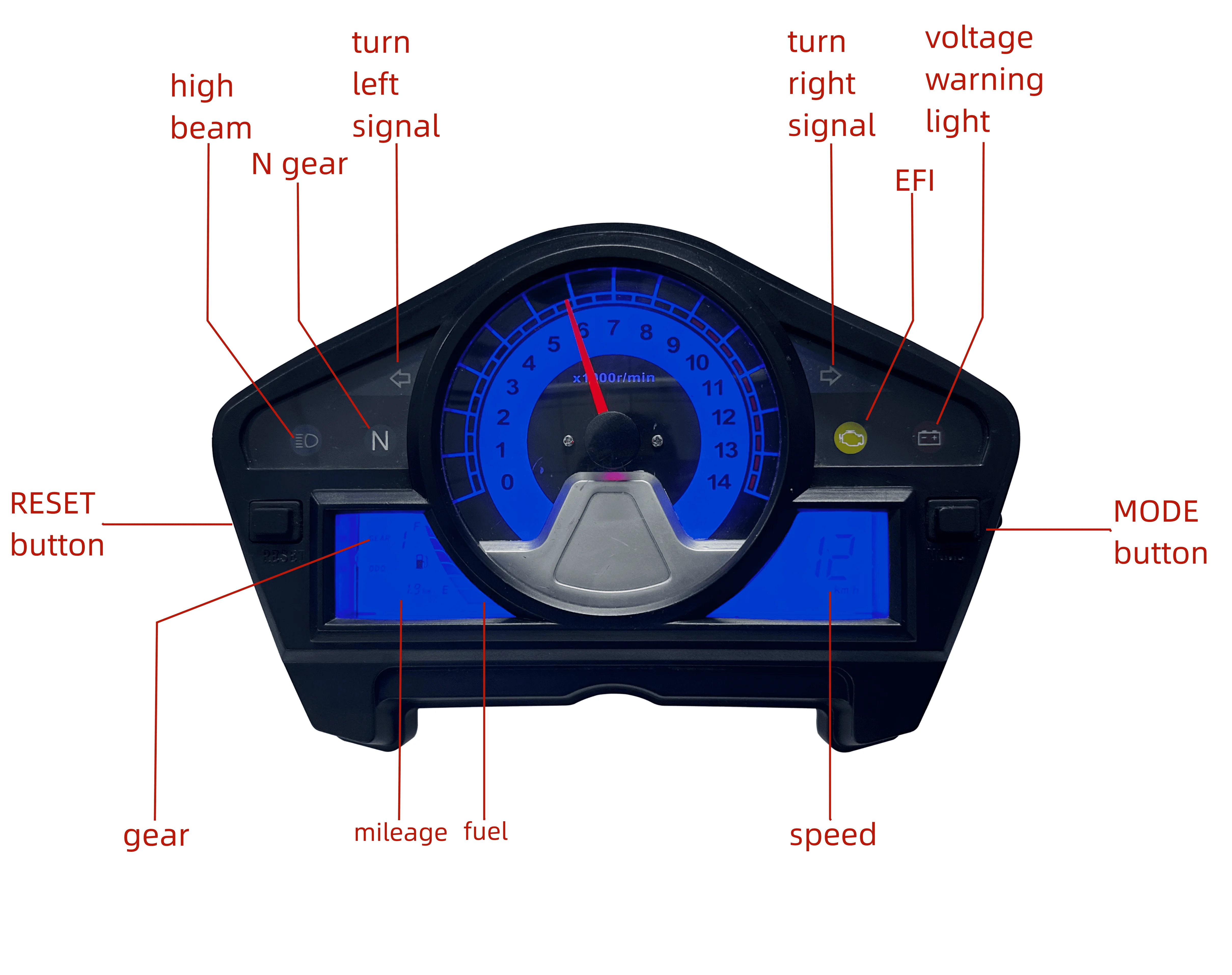 MARCH EXPO Discount LCD Motorcycle Speedometer Digital Odometer for Romet R125 R 125 Cvt Sigma Nkd 150