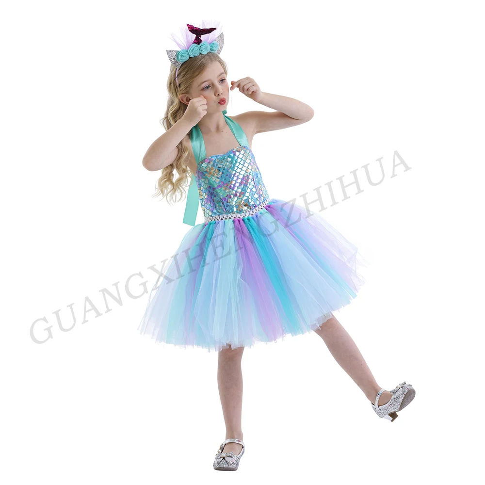 Compre Meninas Pequena Sereia Dress Up Outfit Crianças Sereia