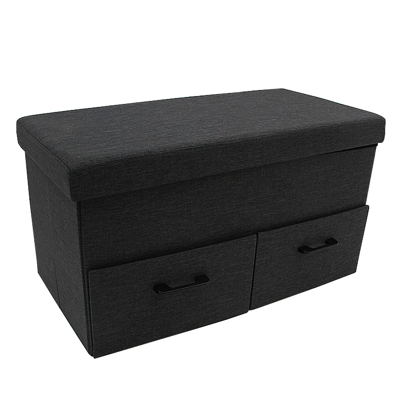 Customized Factory Wholesale Modern Home Furniture Foot Stool Foldable Storage Ottoman with Drawers
