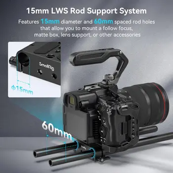 Smallrig Camera Base Plate With 15mm Lws Rod Rail Clamp, Baseplate for A6500 A6600 A6300, for R5 R6, for A7siii detail image