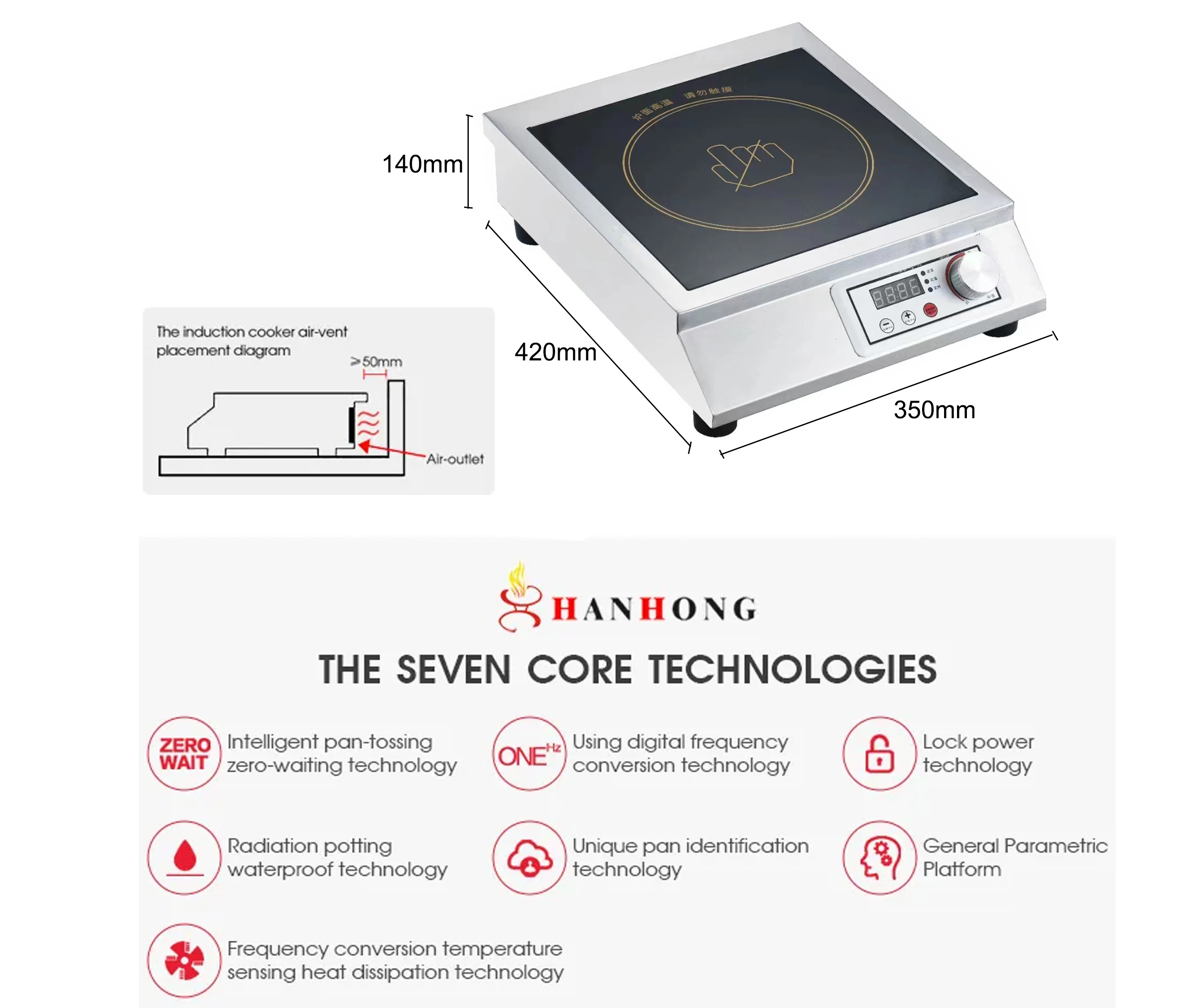 Big Power Commercial Induction Cooker 3500w 220v Professional Single