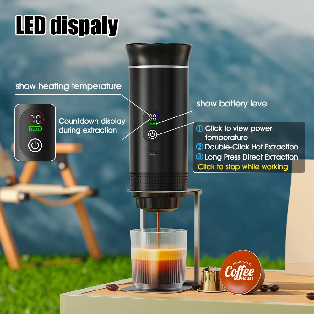 Portable Espresso Machine KF-JN-02 Pro2.0 – 3 in 1 USB Rechargeable Self Heating Maker for Home, Car, and Outdoor Use