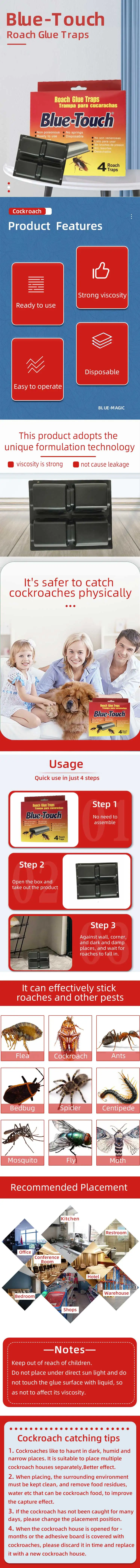 ROACH GLUE TRAPS-effectively Stick Cockroach and Other Pests