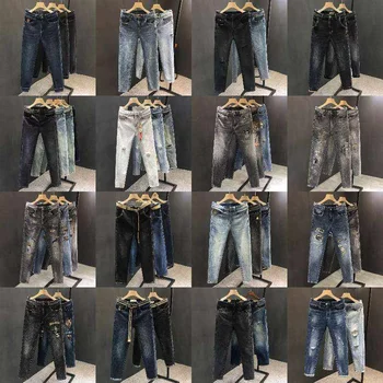 New 2024 Men's Fashion Retro Street Slim Fit Custom Jeans  Jeans Denim Rip Men's Jeans