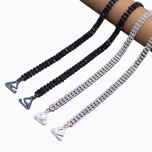 Wholesale Jewelry Underwear Accessories Rhinestone Beaded Metal Chains Bra Straps for Women Prom Dress Decoration