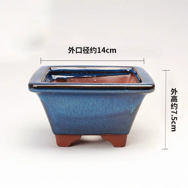 Yixing Bonsai Pots Japan Blue Kiln Change Round Shape Bonsai Pot Bonsai