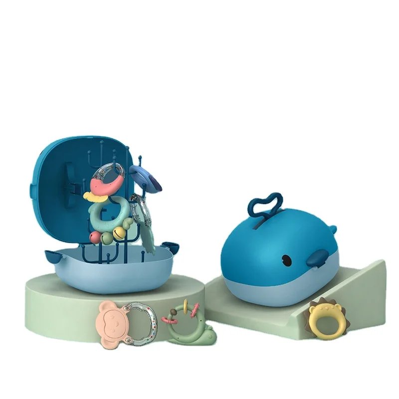 Лидер продаж 2021, контейнер для хранения дельфинов, количество детских погремушек, колокольчиков, набор игрушек для прорезывания зубов, оптовая продажа