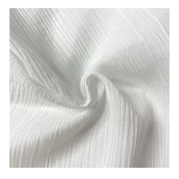 Harvest 100% cotton organic custom printing shirt fabric crinkle gauze solid fabric for women shirt and dress