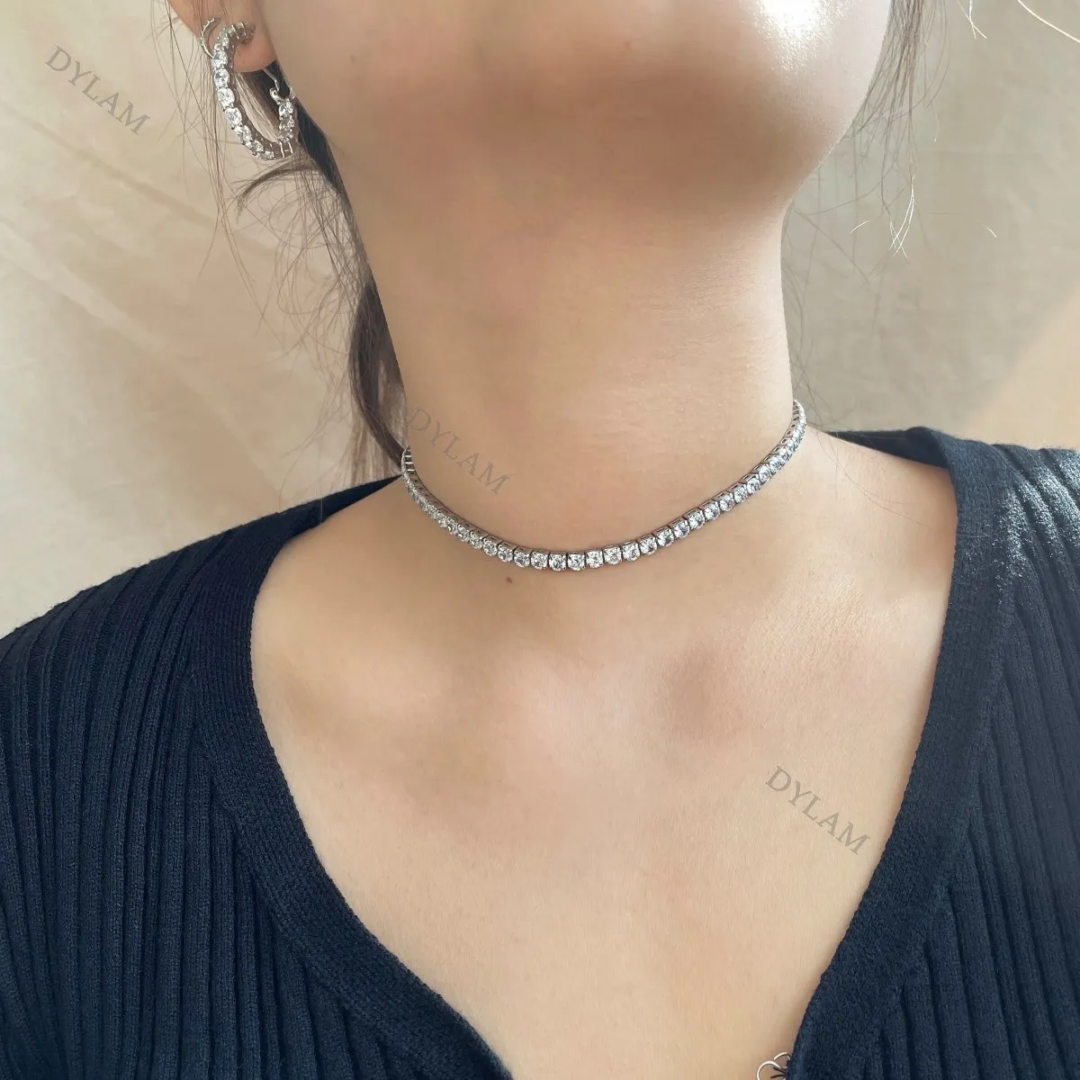 KAKODIY Platinum Necklace Style Hip Hop Cuban Cubic Zirconia Chain Necklace Real Sterling Silver Ice Out 925 Tennis Chain detail 2