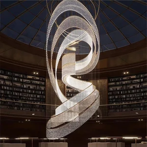 Hall Luxury Glass LED Acrylic Chandelier Light Custom Glass Modern Design Indoor Decoration Large Hotel Loby Villa Stair Banquet