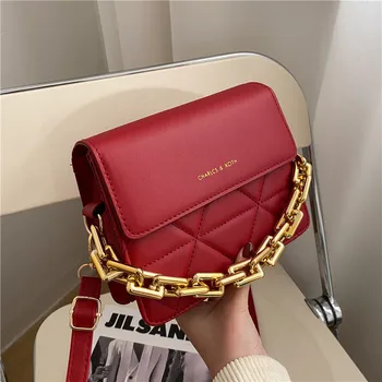 Fashion Women Leather Handbags Rhombus Shoulder Bag Chain Messenger Bag ...